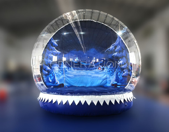 large inflatable Christmas snow globes blue