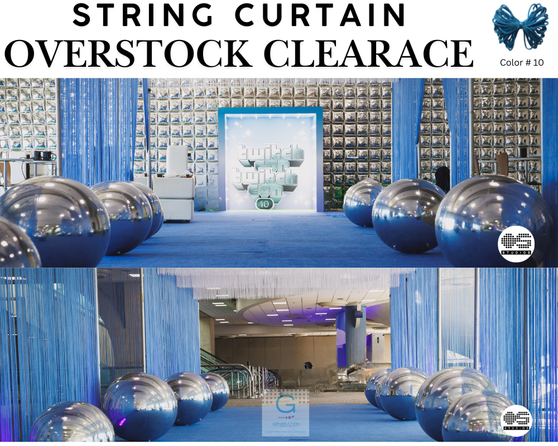 Overstock Clearance: Blue #10 String Fringe Curtains (Limited Quantity)