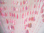 Pink Large Teardrop Iridescent Beaded Curtains - 3 Feet by 6 Feet - Four Colors