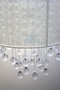 White fabric chandelier with acrylic rain drops beads