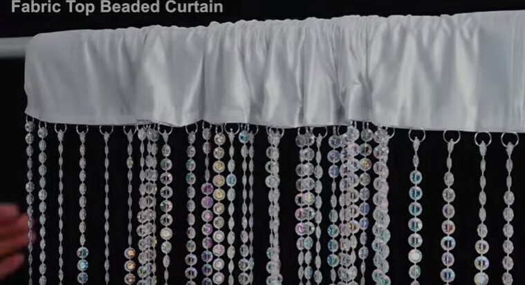 Crystal Iridescent Diamond Beaded Curtains - 9, 12, 20 Feet Long Options