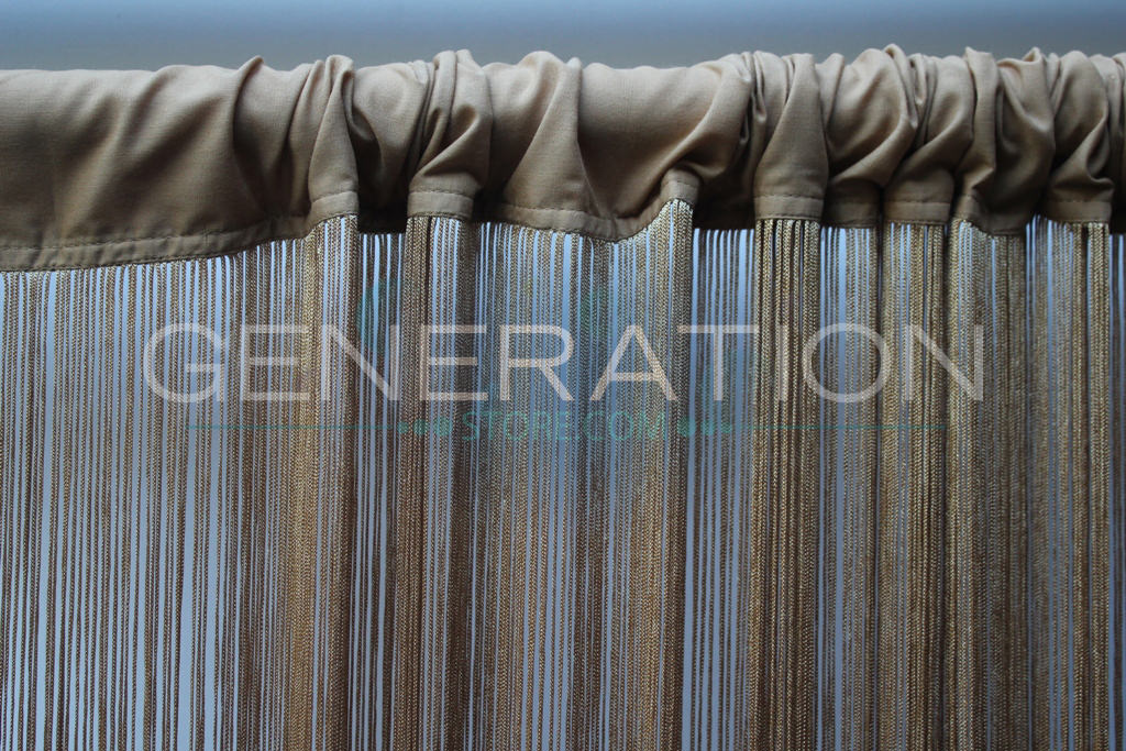 Gold String Curtains - 3 Feet by 12 Feet