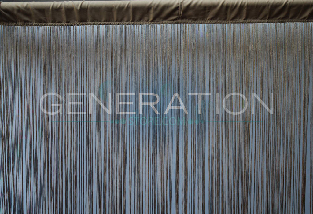 Gold String Curtains - 3 Feet by 12 Feet