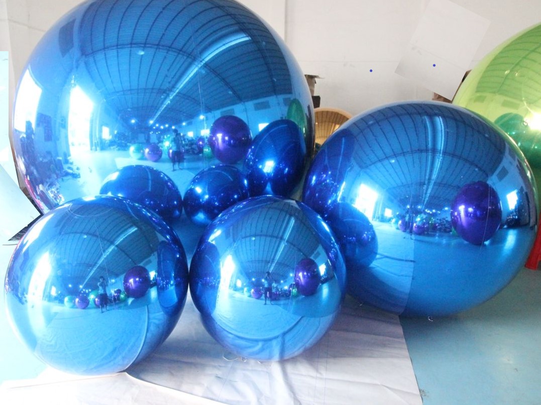 7 PCS PACK KIT Inflatable Silver Mirror Ball - Large Mylar Spheres