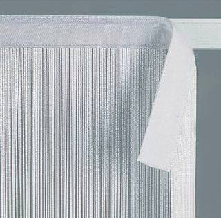 White String Curtains with Velcro Strip Heading - 3 Feet by 10 Feet