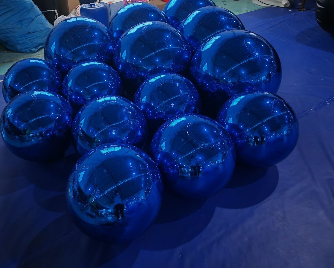Blue Inflatable mirror ball