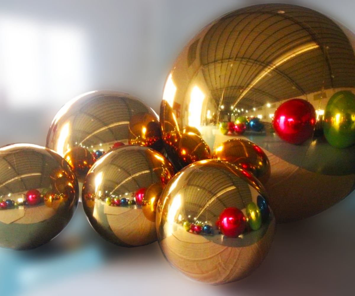 Gold Inflatable Mirror Ball 25 Pcs Pack Kit  