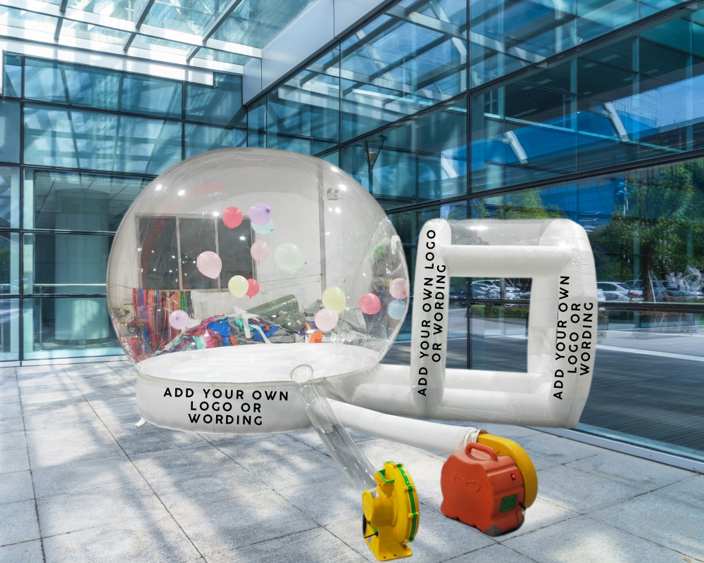 Inflatable Bubble Balloon House with Tunnel with branding  Custom Inflatable Bubble Dome with Tunnel – Add Your Logo for Events