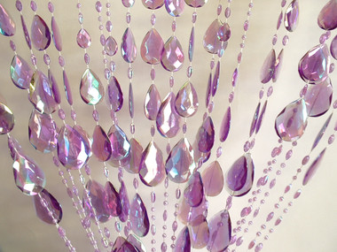 Large Teardrop Iridescent Beaded Curtains Feet by Feet