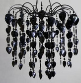 Black Teardrop/Waterfall Beaded Chandelier