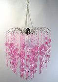 Beaded Chandelier Large Waterfall Pink