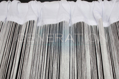 White String Curtains with Velcro Strip Heading - 3 Feet by 10 Feet