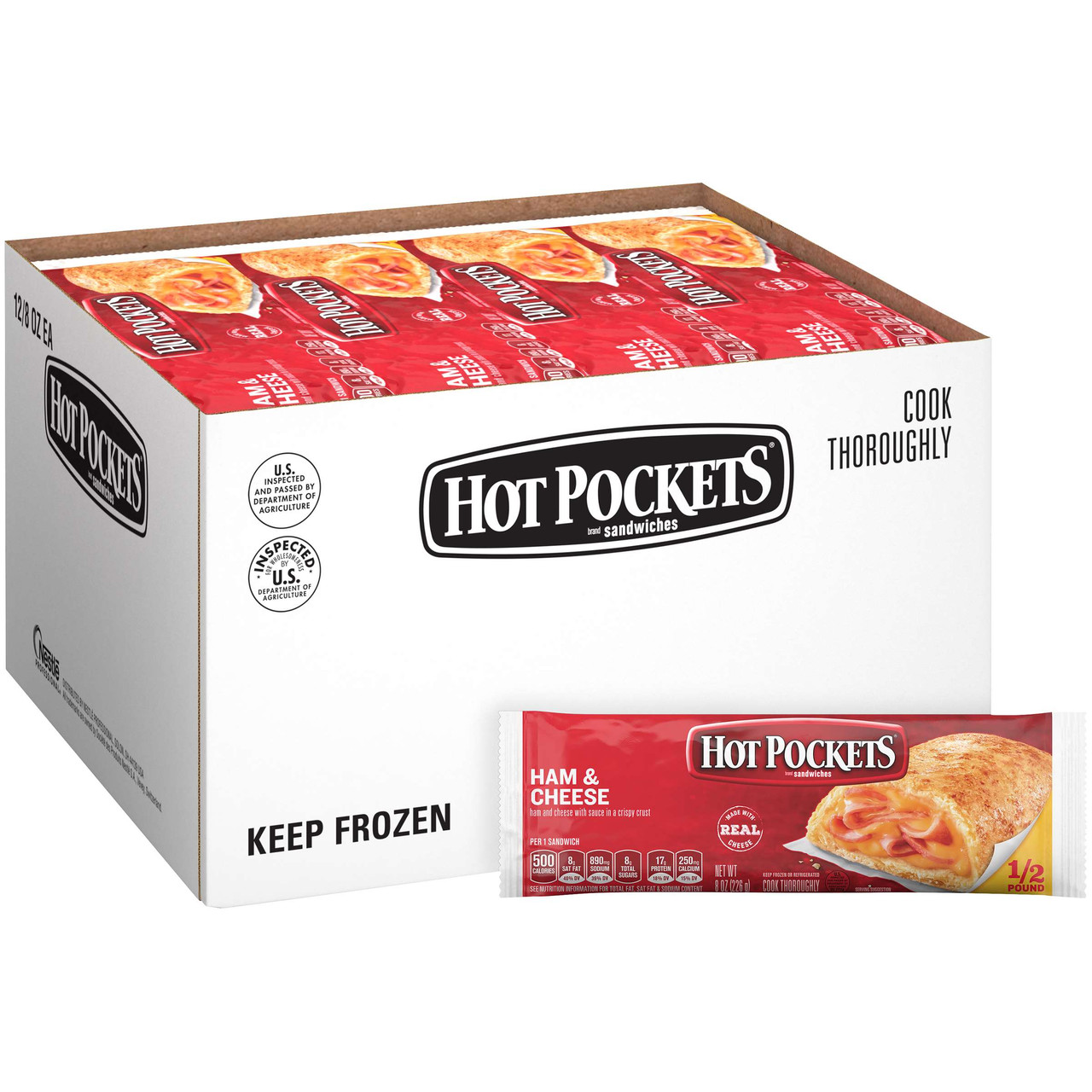 Hot Pockets Ham & Cheese, 9 oz, 8 ct - Span Elite