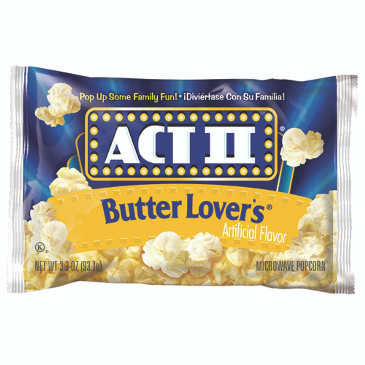 ACT II Popcorn, Butter Lovers, 2.75 oz. Microwavable Bag (1 Count