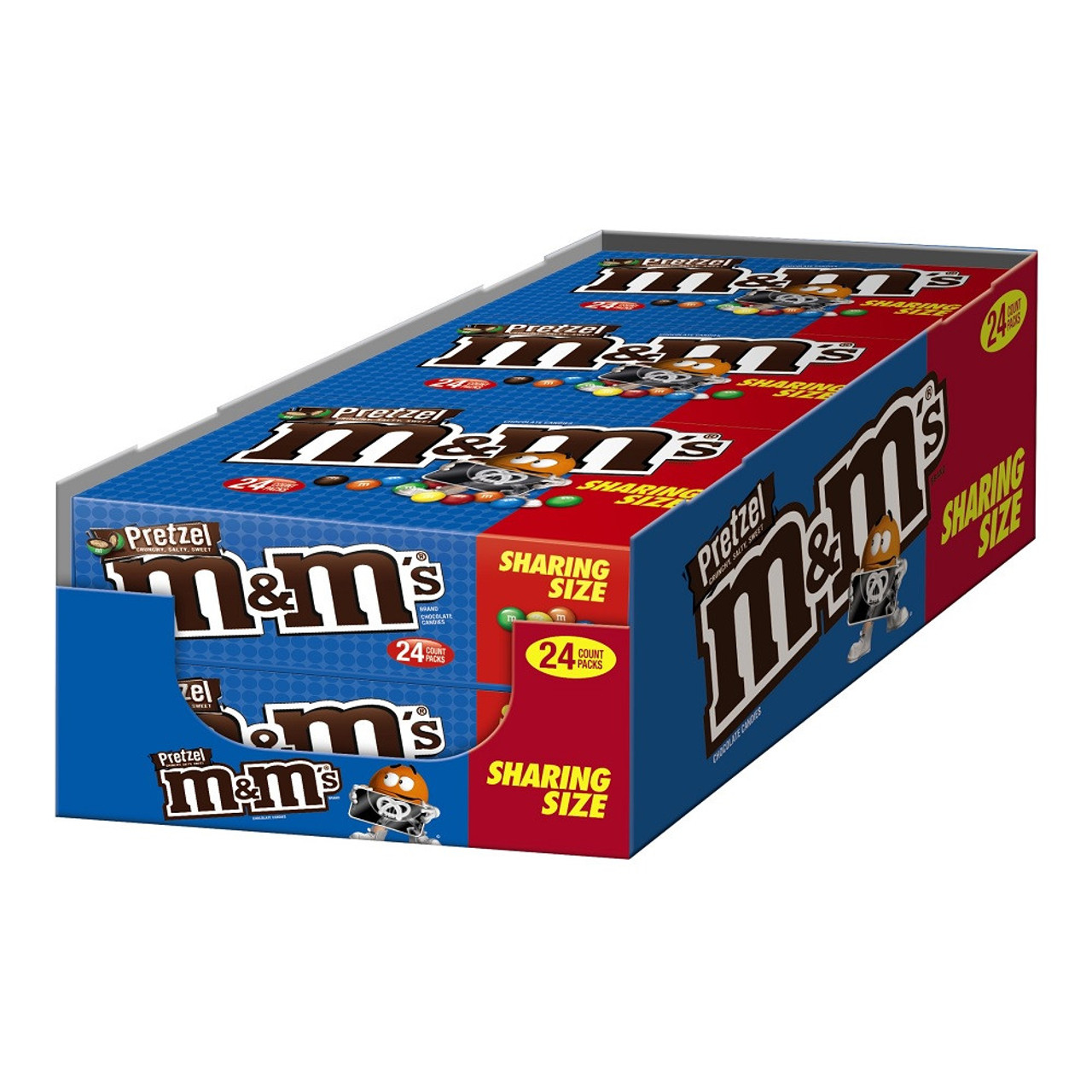M&M'S Caramel Chocolate Candy Share Size 2.83-Ounce Pouch 24-Count Box