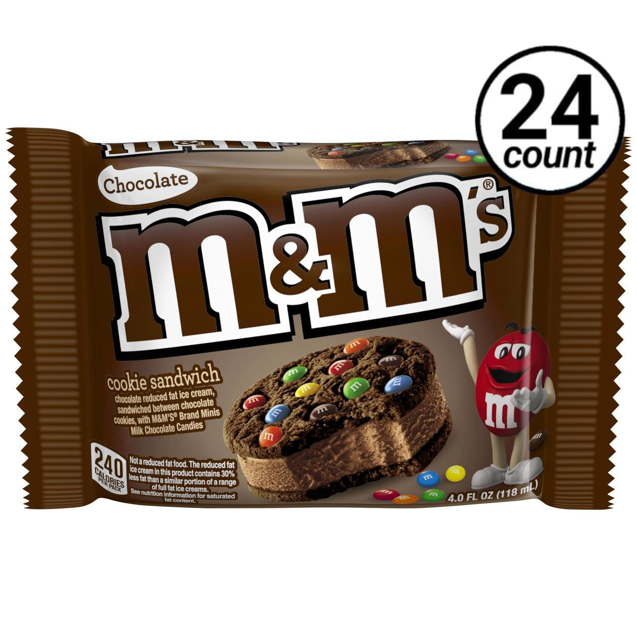 M&M's Chocolate Ice Cream Cookie Sandwich, Single (24 Count