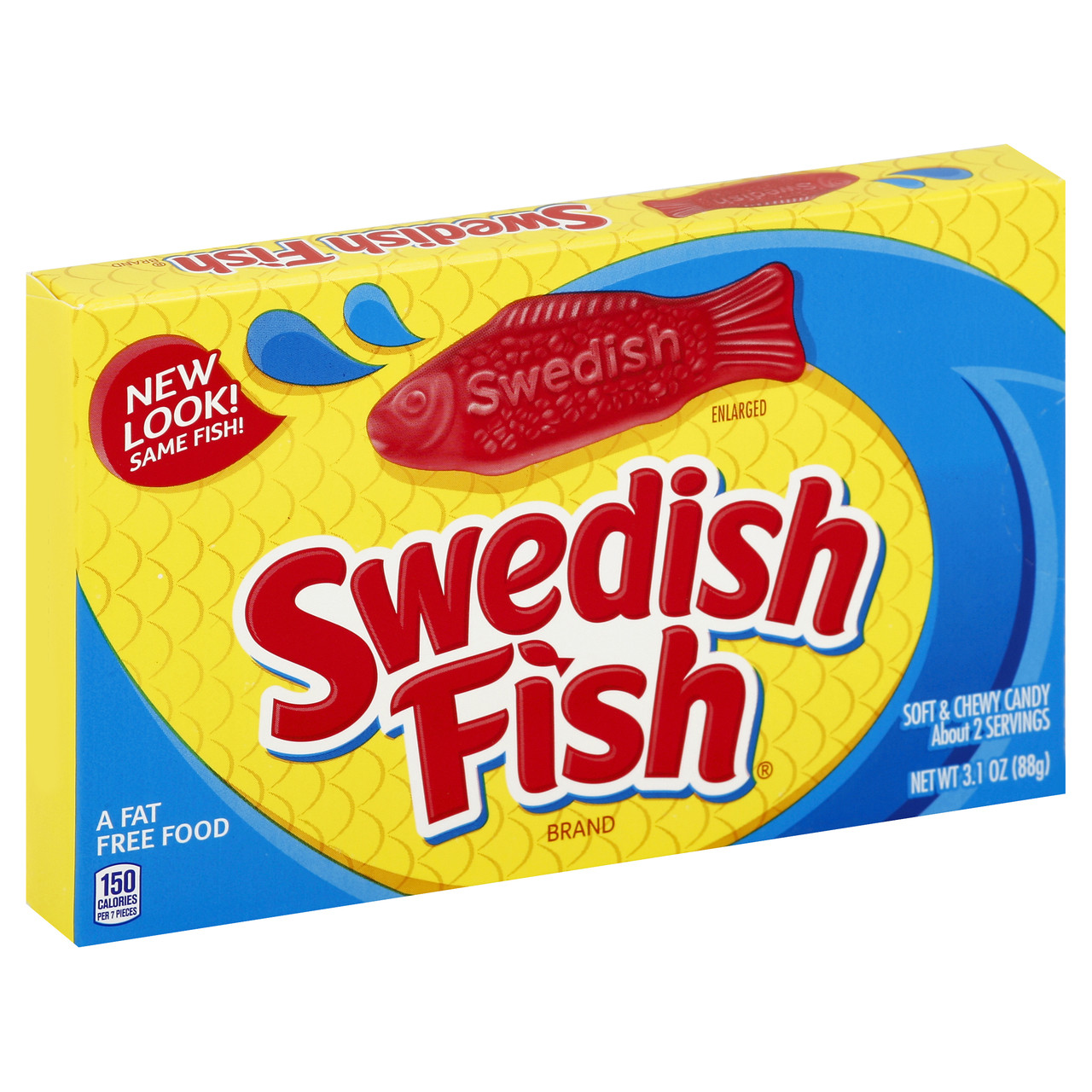 Cadbury Adams, Swedish Fish, Soft and Chewy Candy, Red, 3.1 oz