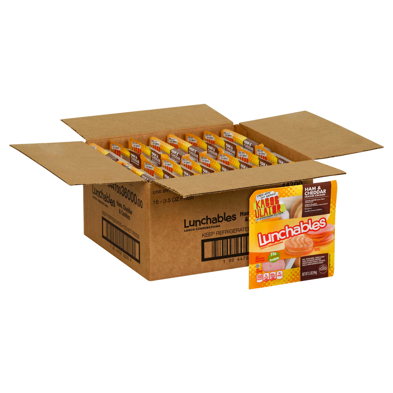 Lunchables, Ham & Cheddar Cracker Stackers with Vanilla Creme Cookies ...