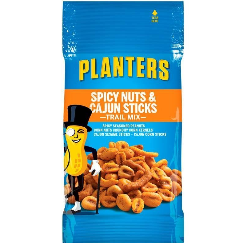 Planters, Trail Mix, Spicy Nuts & Cajun Mix 2.0 oz. Peg Bag (1 Count