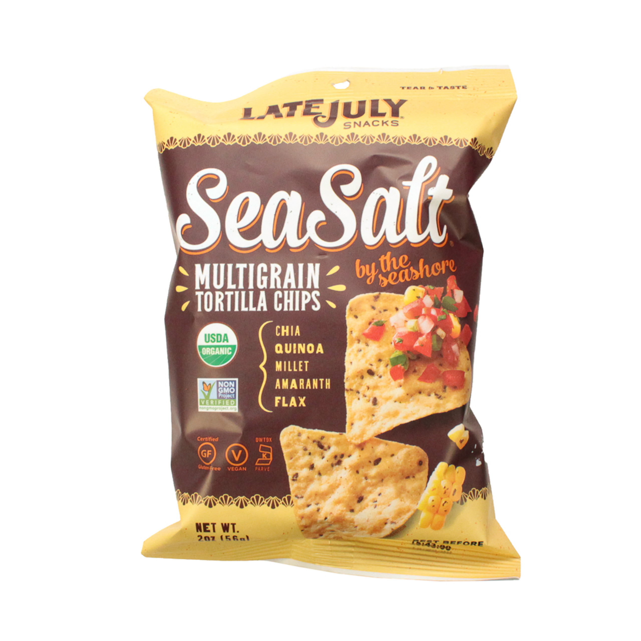 Late July, Multigrain Tortilla Chips, Sea Salt By The Seashore, 2.0 Oz