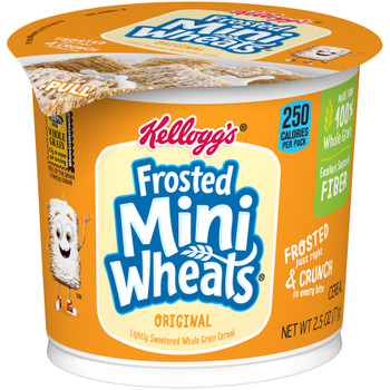 Kellogg's Cereal in a Cup, Frosted Mini-Wheats bite size, 2.5 oz. Cup (1 Count)