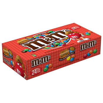 M&M's, Chocolate Candies, Peanut Butter, 1.63 oz. Bags (24 Count)