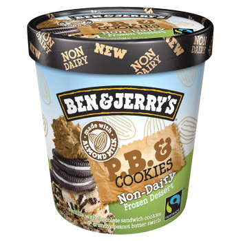 Ben & Jerry's, Non Dairy P.B. & Cookies Ice Cream, Pint (8 Count)