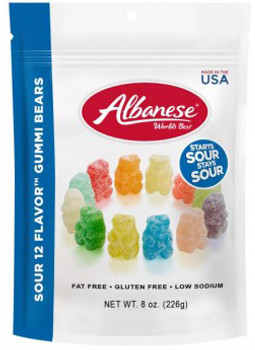 Albanese, 12 Flavor Sour Gummi Bears, 8.0 oz. (1 Count)