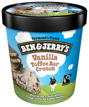 Ben & Jerry's,  Vanilla Toffee Bar Crunch Ice Cream, Pint (8 Count)