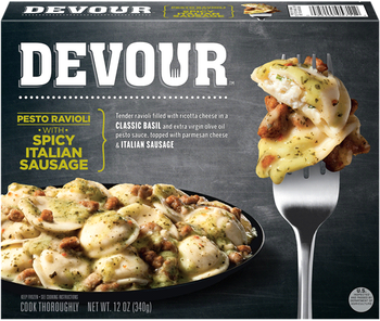 Devour Pesto Ravioli w/Spicy Italian Sausage, 12 Oz (1 Count)