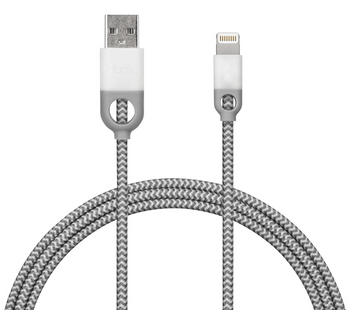 iHome. IH-CT1058W, Lightning Cable, 10ft Nylon Charge & Sync Cable, Dual Strain Relief Protection, White Color (1 Count)