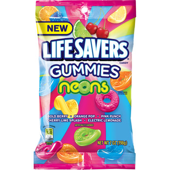 Life Savers Gummies, Neons Peg Bag, 7 oz (1 count)