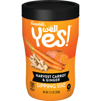 Campbell's Soup, Well Yes, Harvest Carrot Ginger, 11.1 Oz Microwavable Can (1 Count)