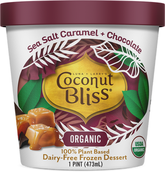 Luna & Larry's Coconut Bliss, Sea Salt Caramel + Chocolate Vegan Ice Cream - Organic - Gluten Free (Pint)