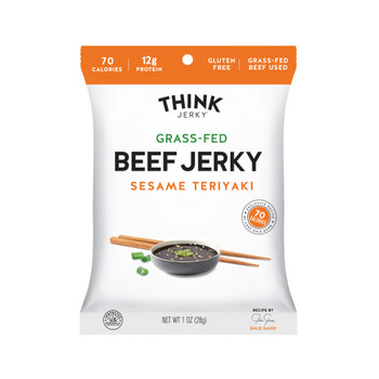 Think Jerky, Grass Fed Beef Jerky, Sesame Teriyaki, 1 oz bag (1 count)