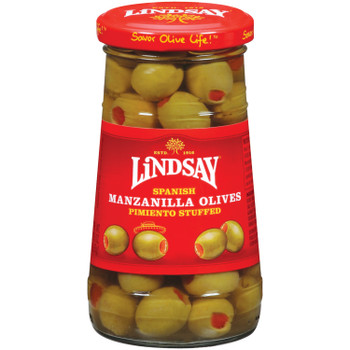 Lindsay, Spanish Manzanilla Pimento Stuffed Olives, 5.75 oz. (12 count)