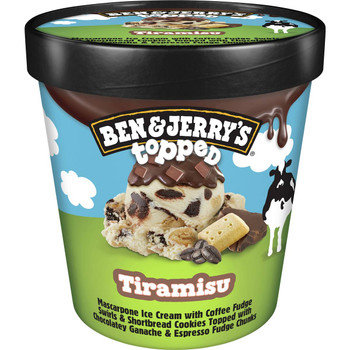 Ben & Jerry's, Tiramisu Topped Ice Cream, Pint (8 Count)