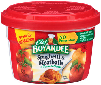 Chef Boyardee, Spaghetti & Meatballs, 7.5 oz. Microwavable Bowl (1 Count)