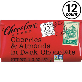 Chocolove Mini, Dark Chocolate Cherry Almond, 1.3 oz. (12 Count)
