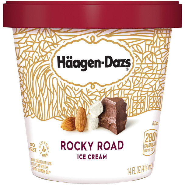 Haagen-Dazs, Rocky Road Ice Cream, Pint (1 Count)