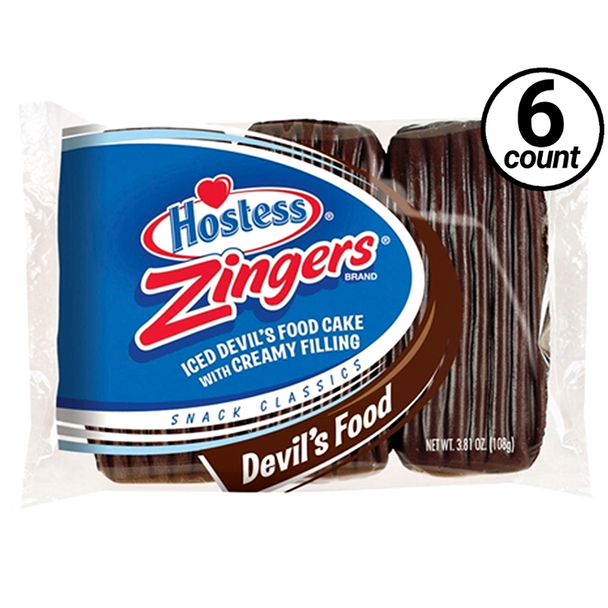 Hostess, Chocolate Zingers, 3.81 oz. Pack (6 Count)