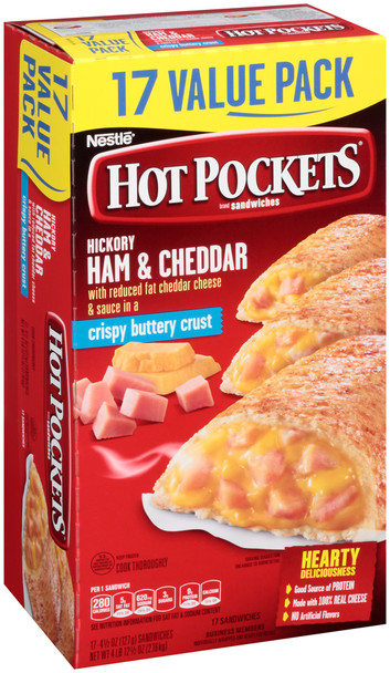 Hot Pockets, Hickory Ham & Cheddar, 4.5 oz. Sandwich (17 Count)