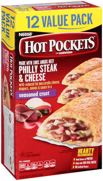 Hot Pockets, Philly Steak, 8 oz. Sandwich (12 Count)