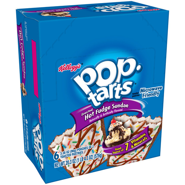 Kellogg's Pop-Tarts, Frosted Hot Fudge Sundae, 2-3.38 oz. Pastries (6 Count)