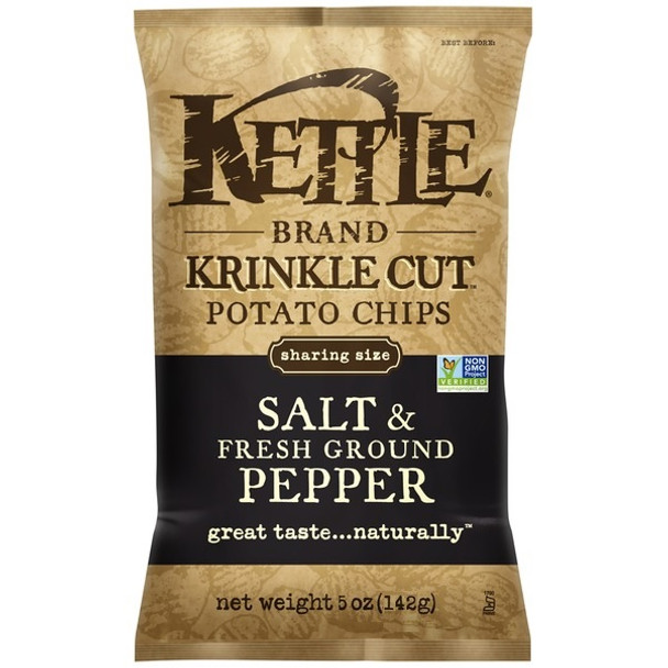 Kettle Brand, Krinkle Cut, Salt & Fresh Ground Pepper, 5.0 oz. Bag (1 Count)