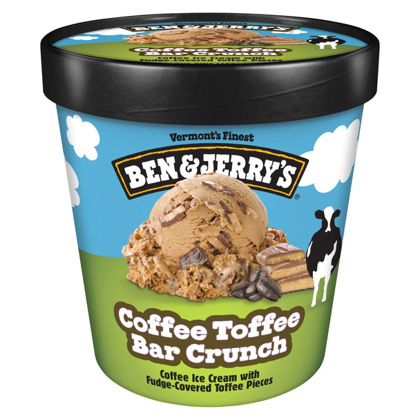 Ben & Jerry's, Coffee Toffee Bar Crunch Ice Cream, Pint (8 Count)