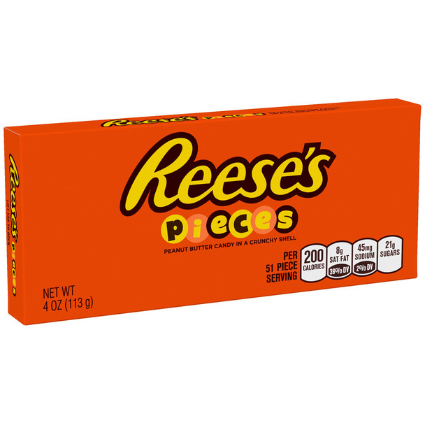 Reese's Pieces, Peanut Butter Candy in a Crunchy Shell, 4 oz. Theater Box (1 Count)