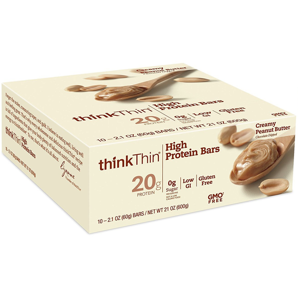 think Thin, Creamy Peanut Butter, 2.1 oz. Bar (10 Count)