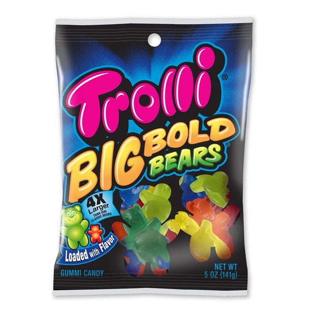 Trolli, Gummi Candy, BIG Bold Bears, 5 oz. Peg Bag (1 Count)