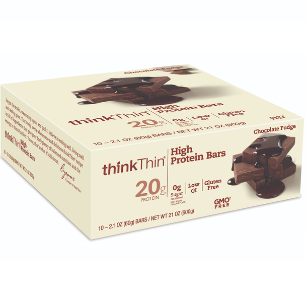 thinkThin High Protein Bar, Chocolate Fudge, 2.1 Oz (10 Count)